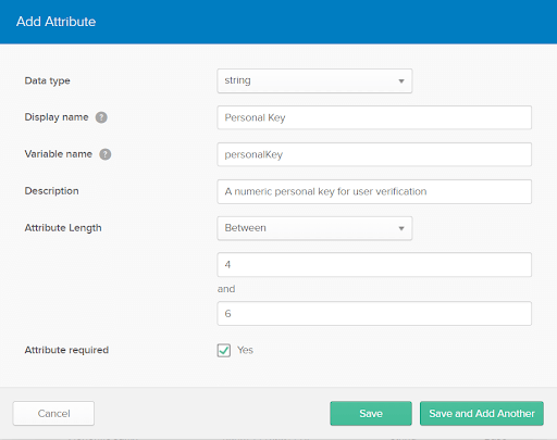 Okta personal key attribute