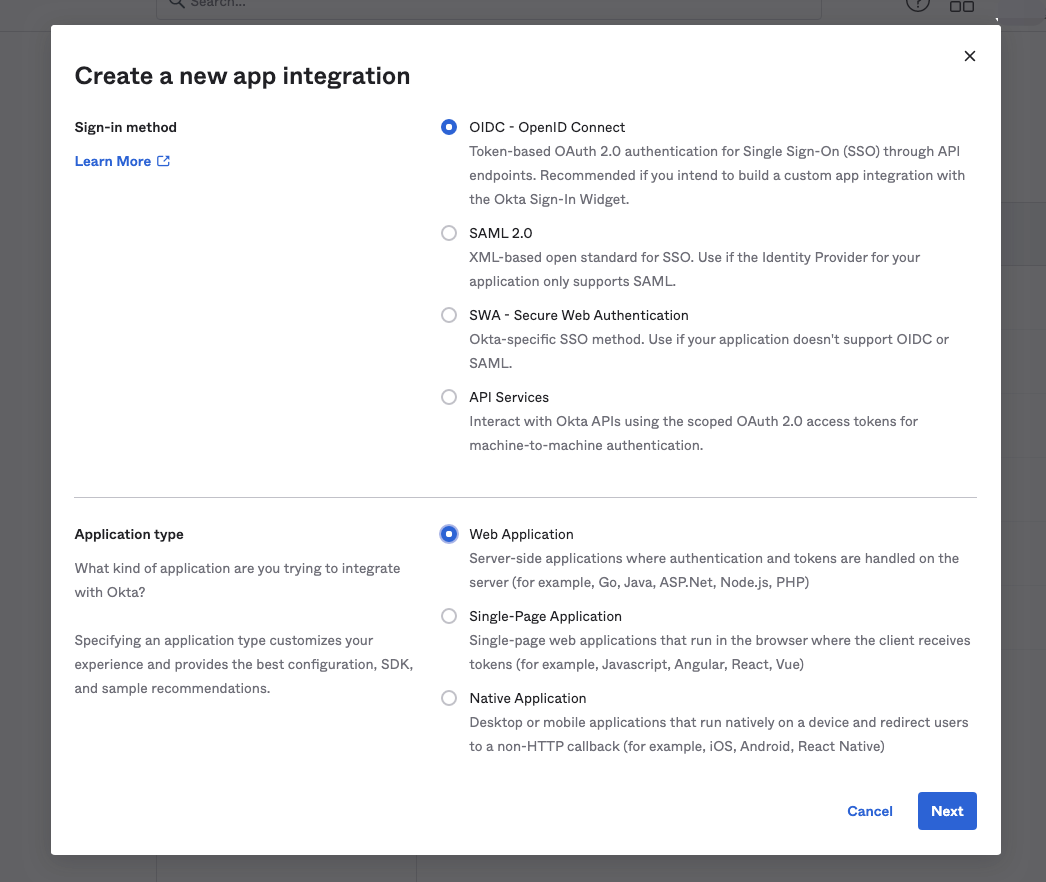 Create App Integration