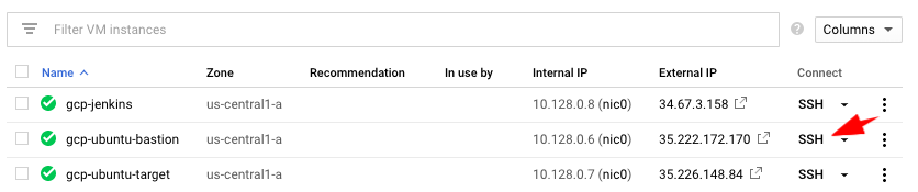 connect via ssh