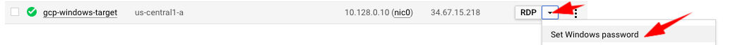 GCP set windows password