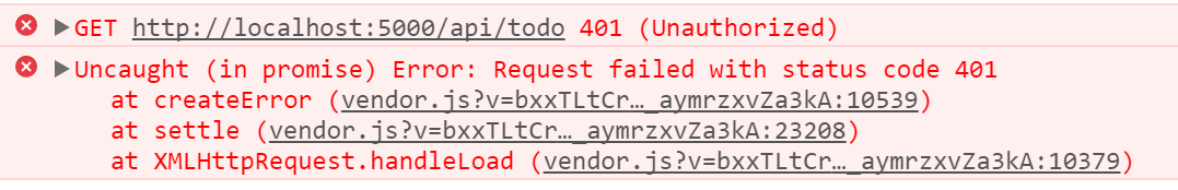 API request returns 401