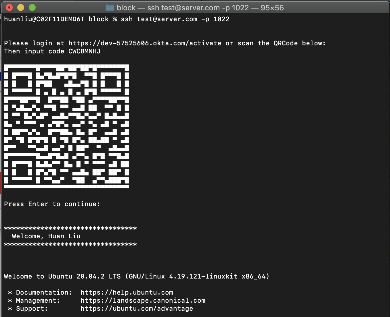 ssh login experience using device flow