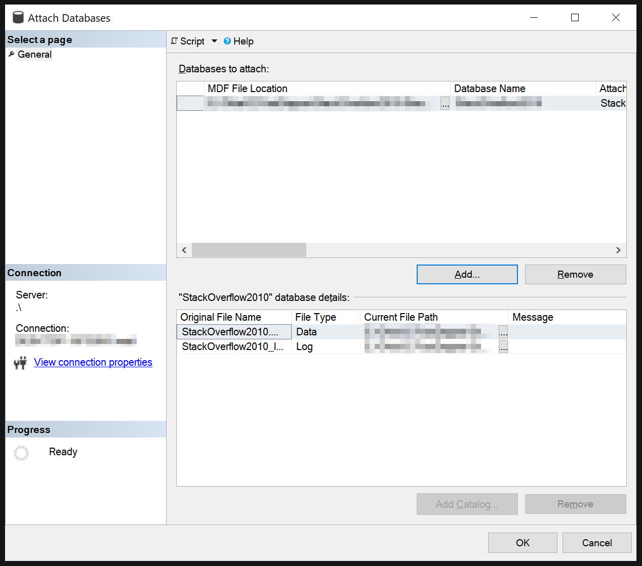 MDF File screen