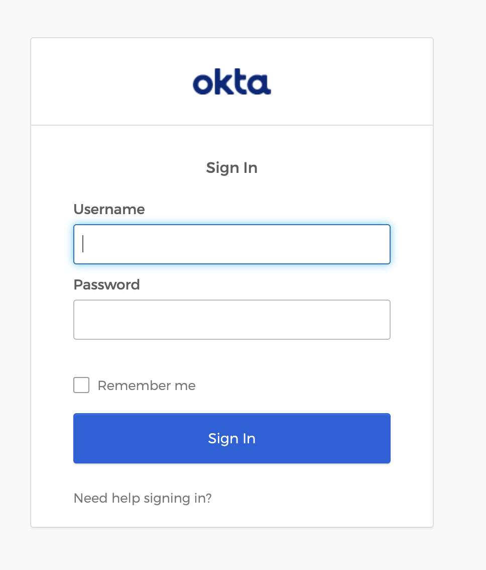 Okta login prompt