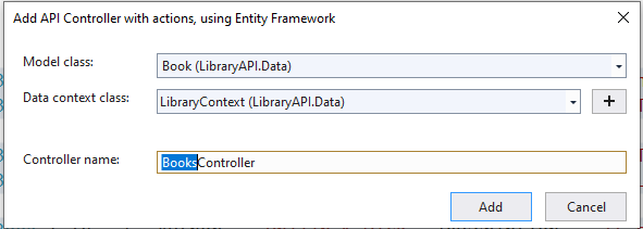 Visual Studio Add Controller