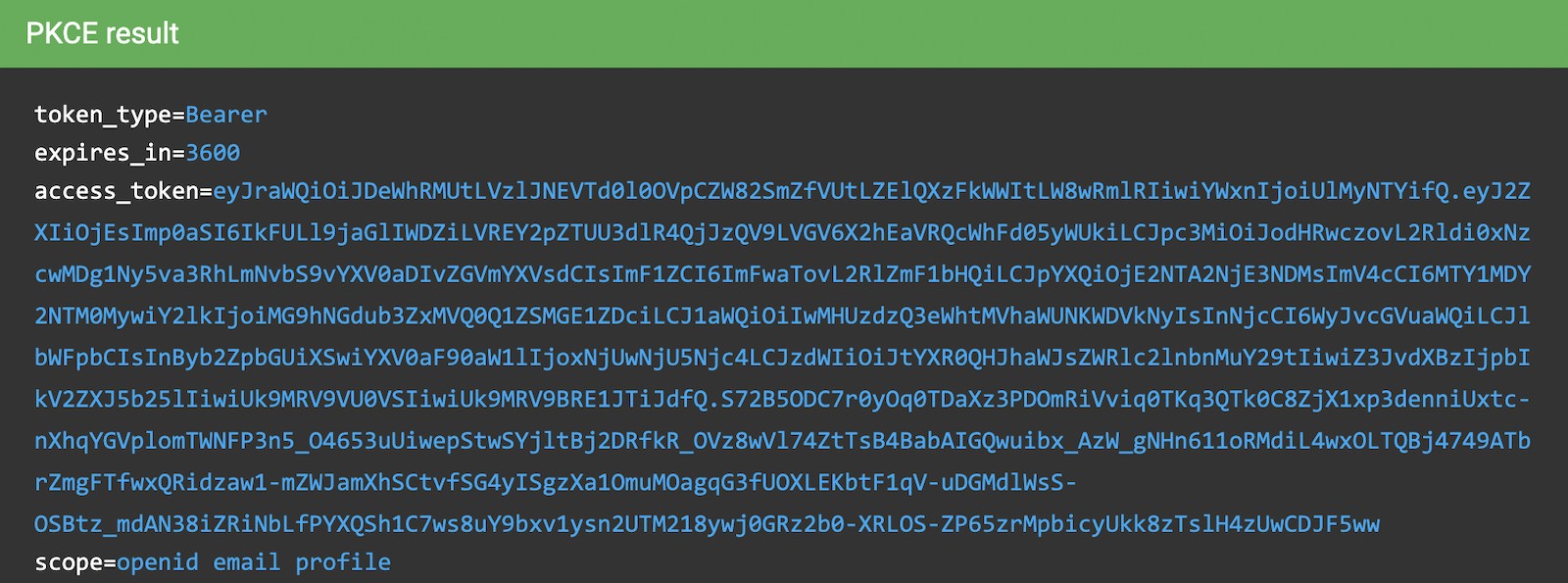 OIDC Debugger returns a token