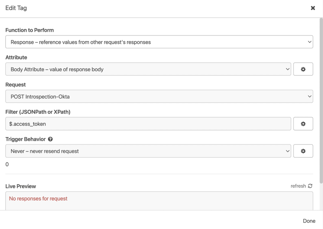 Insomnia Edit Tag for Okta and Kong Introspection Response