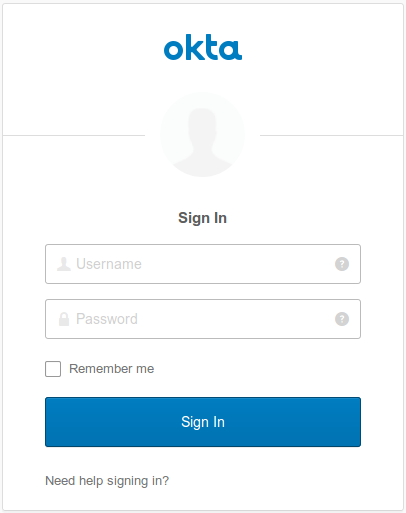 Okta Login Page