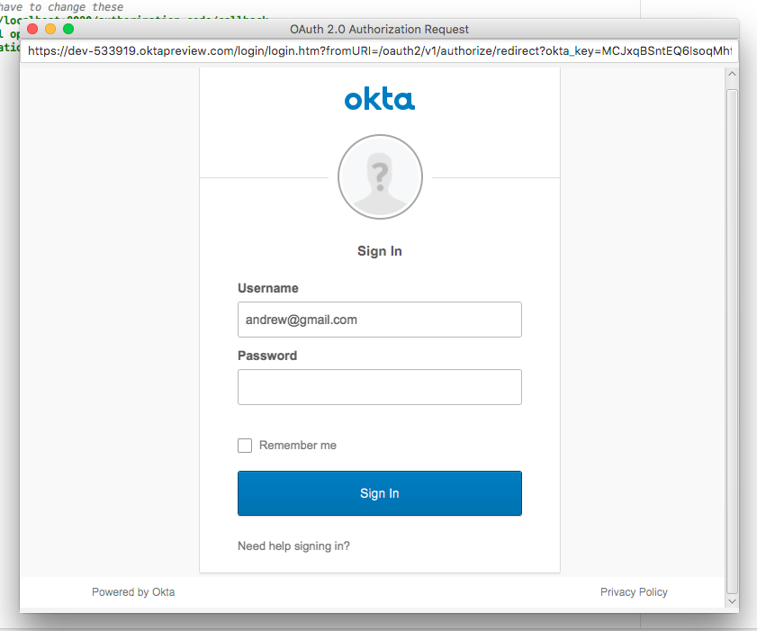 Okta Sign-in