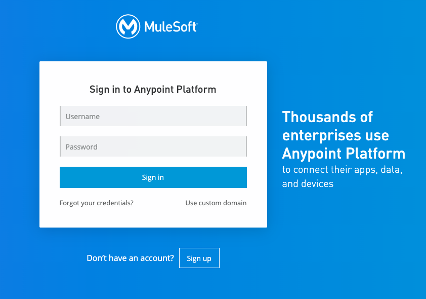 Mulesoft sign in