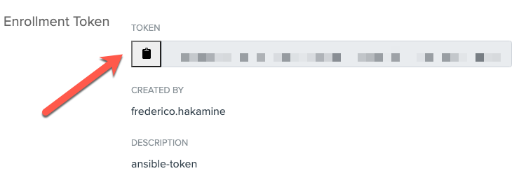 Enrollment token page