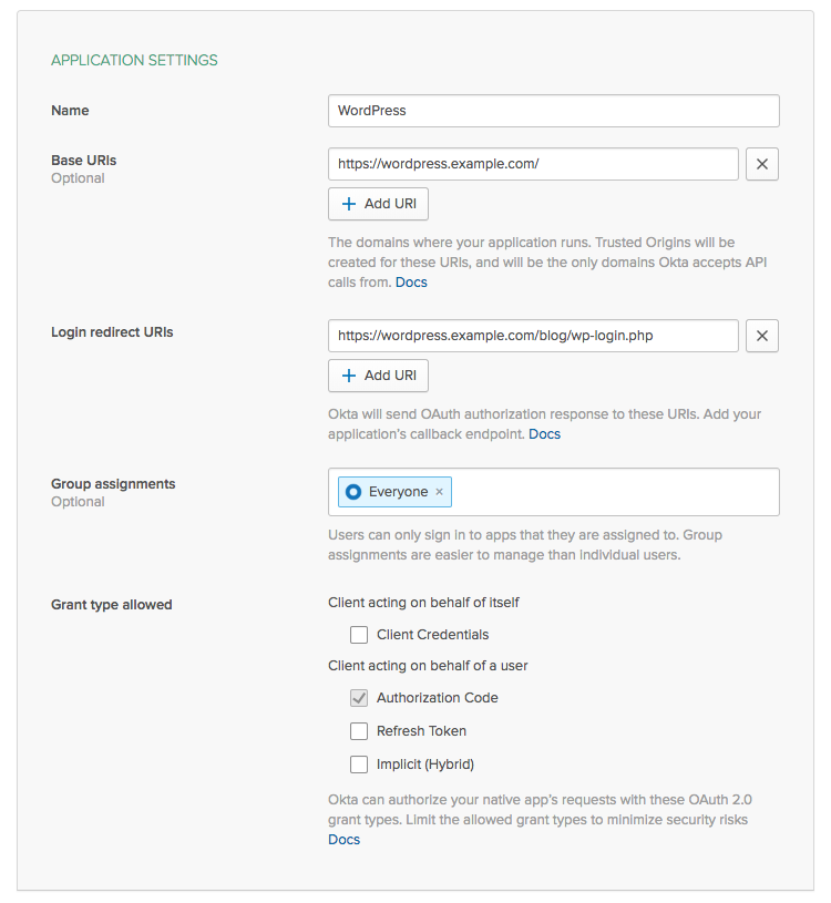 Configure your application settings