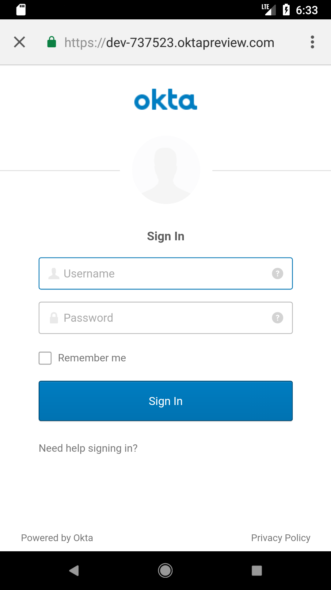 Okta Sign-In