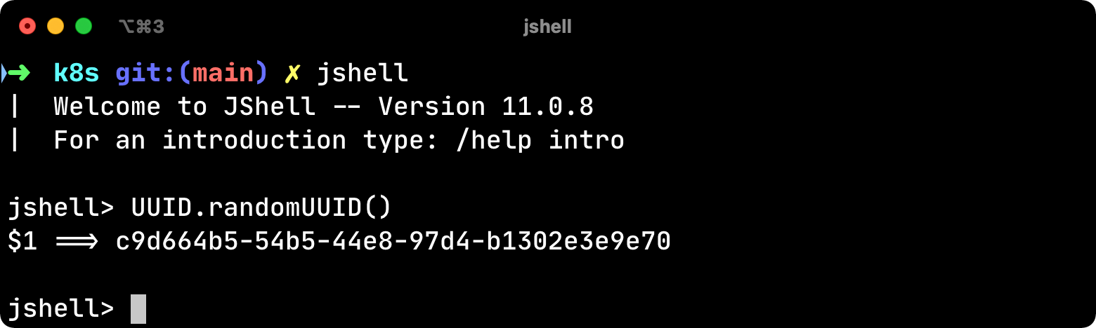 JShell UUID