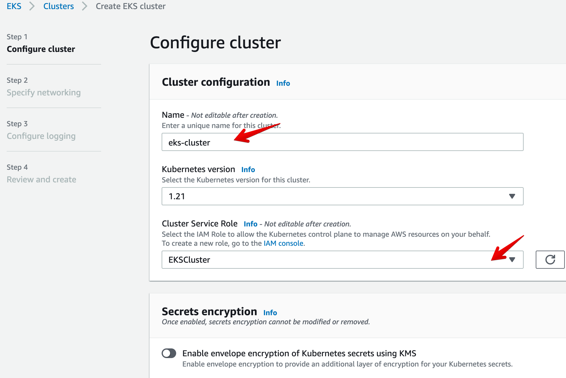 EKS Cluster - Configure Cluster