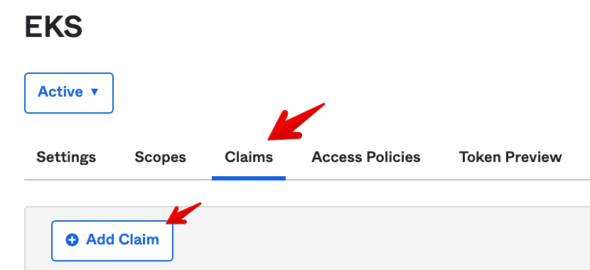 Okta Admin Console - Authorization Server - Claims Tab