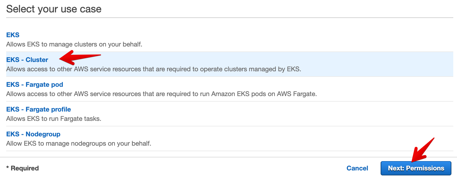 AWS Create Role - Select Use Case