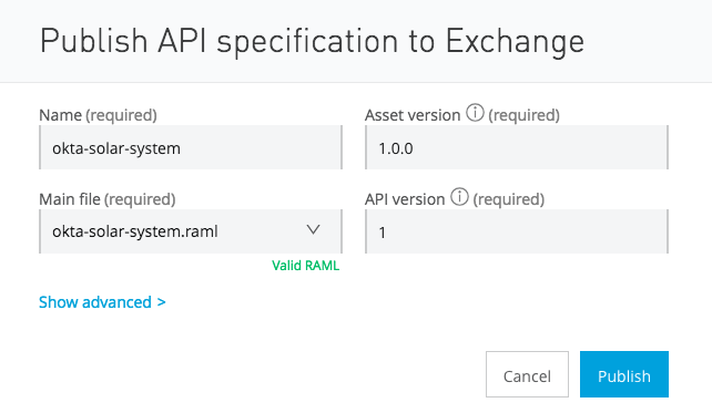 Mulesoft Publish to Exchange