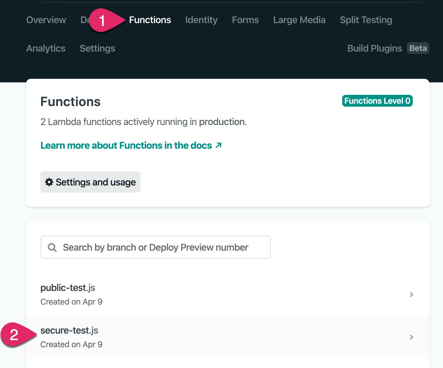 Netlify Function Logs