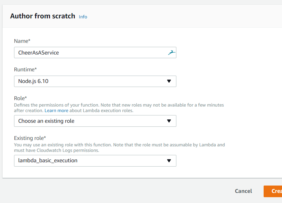 Create a new Lambda function