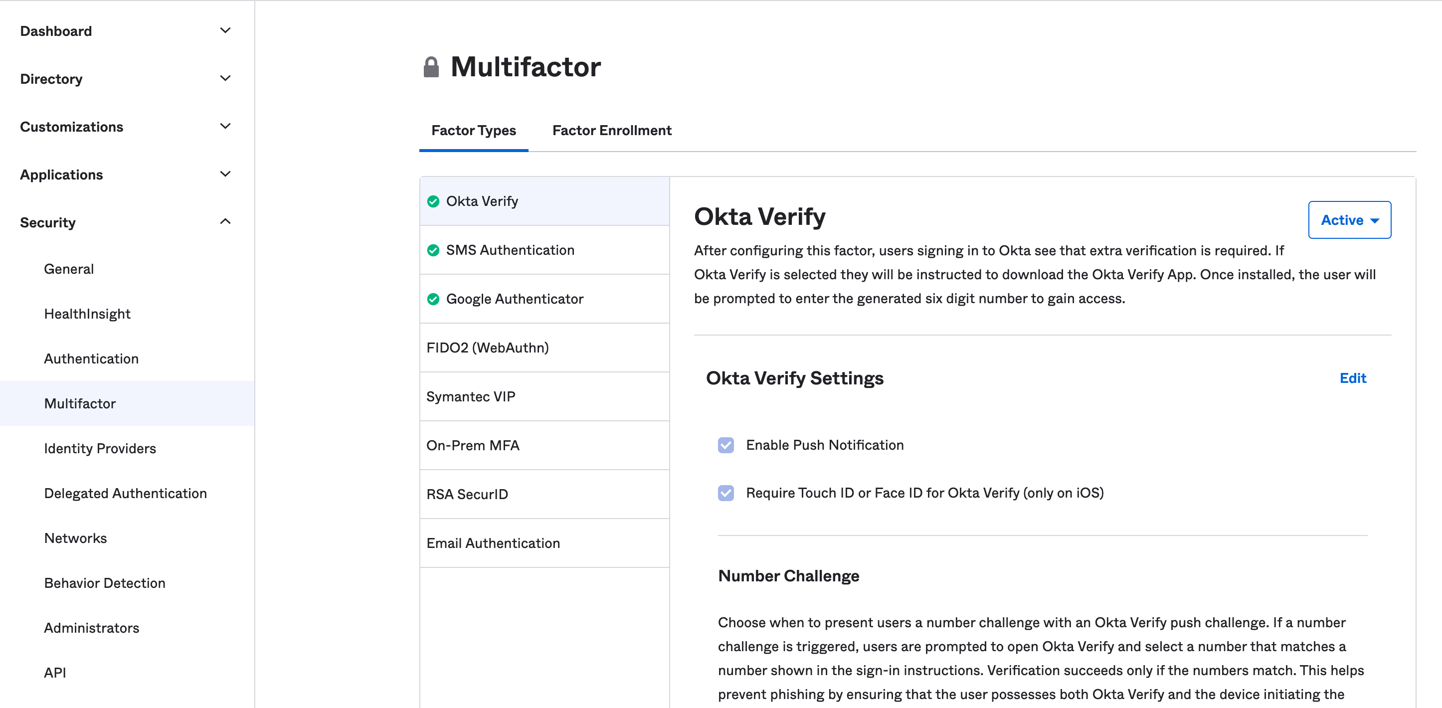 Multi-factor Authentication Factor Types