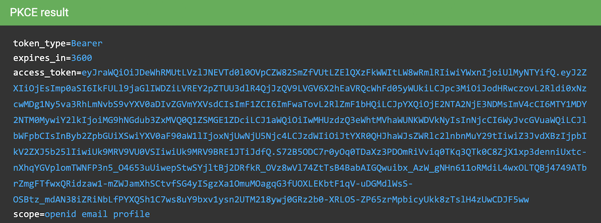 Access Token from OIDC Debugger