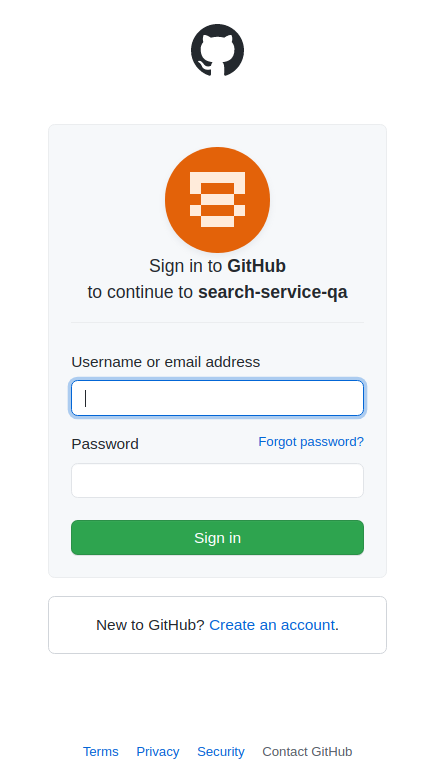 GitHub Login Form