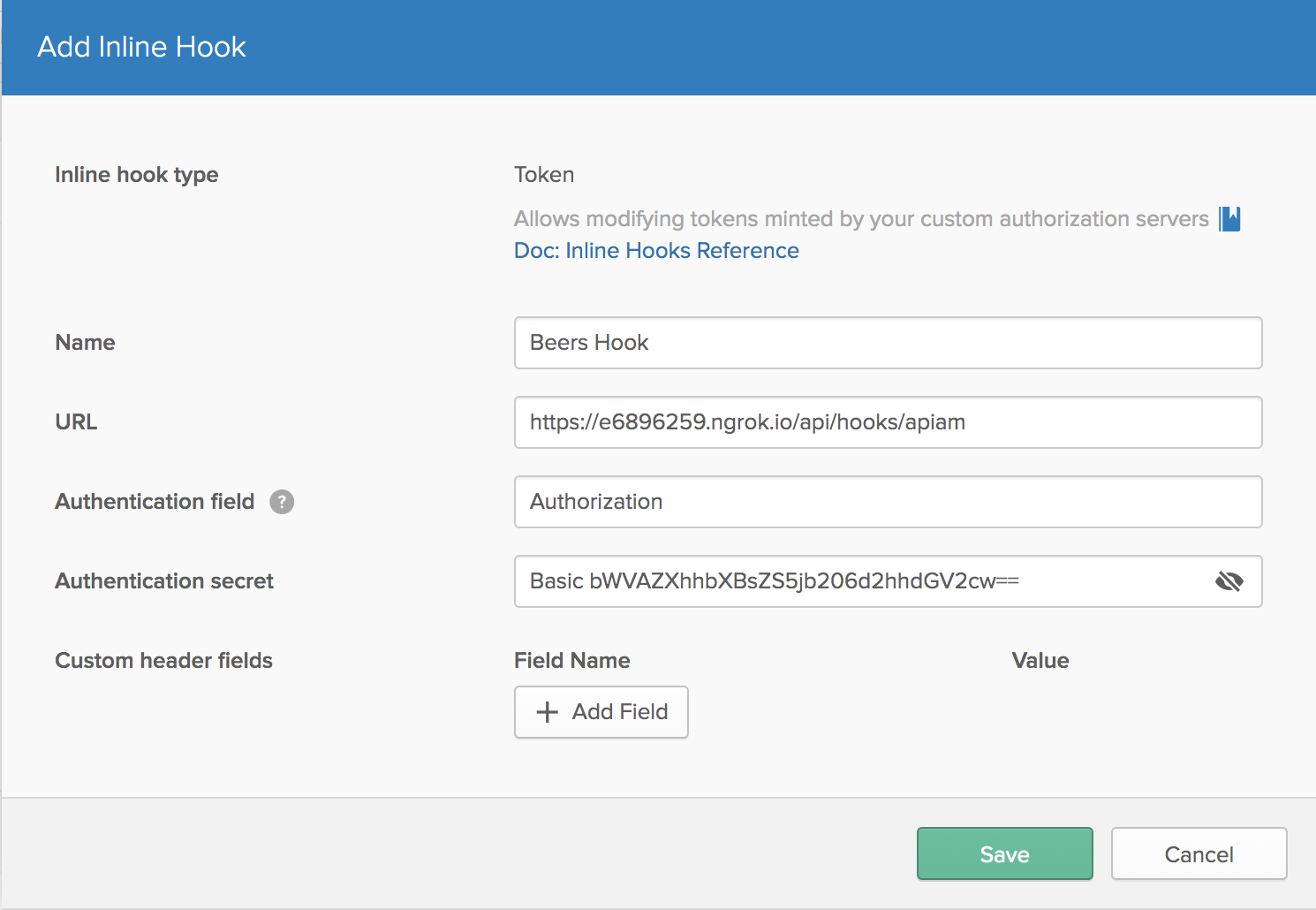 token hooks config