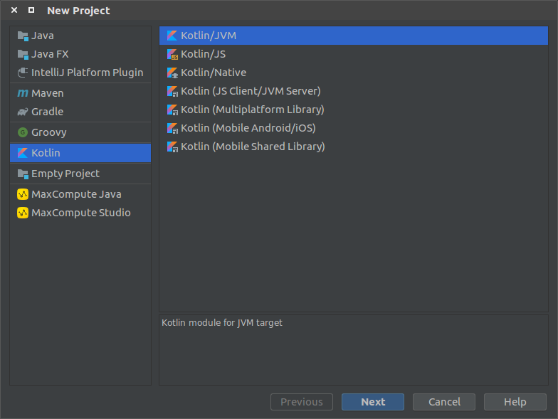 Create new IntelliJ project