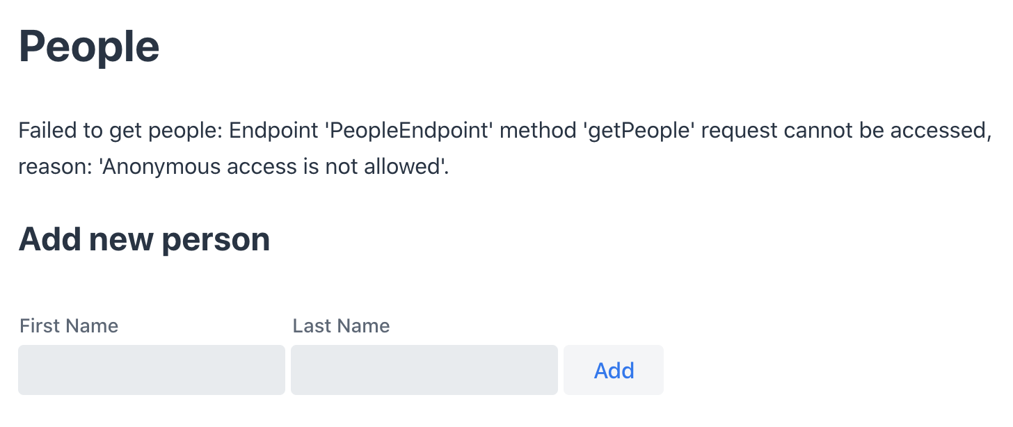 Anonymous access denied to People endpoint