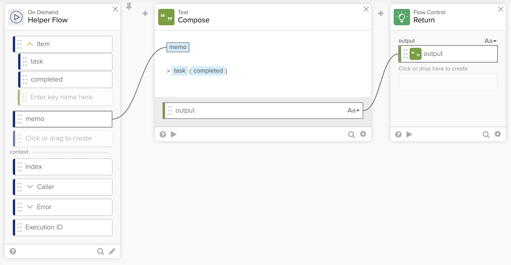 Completed helper flow