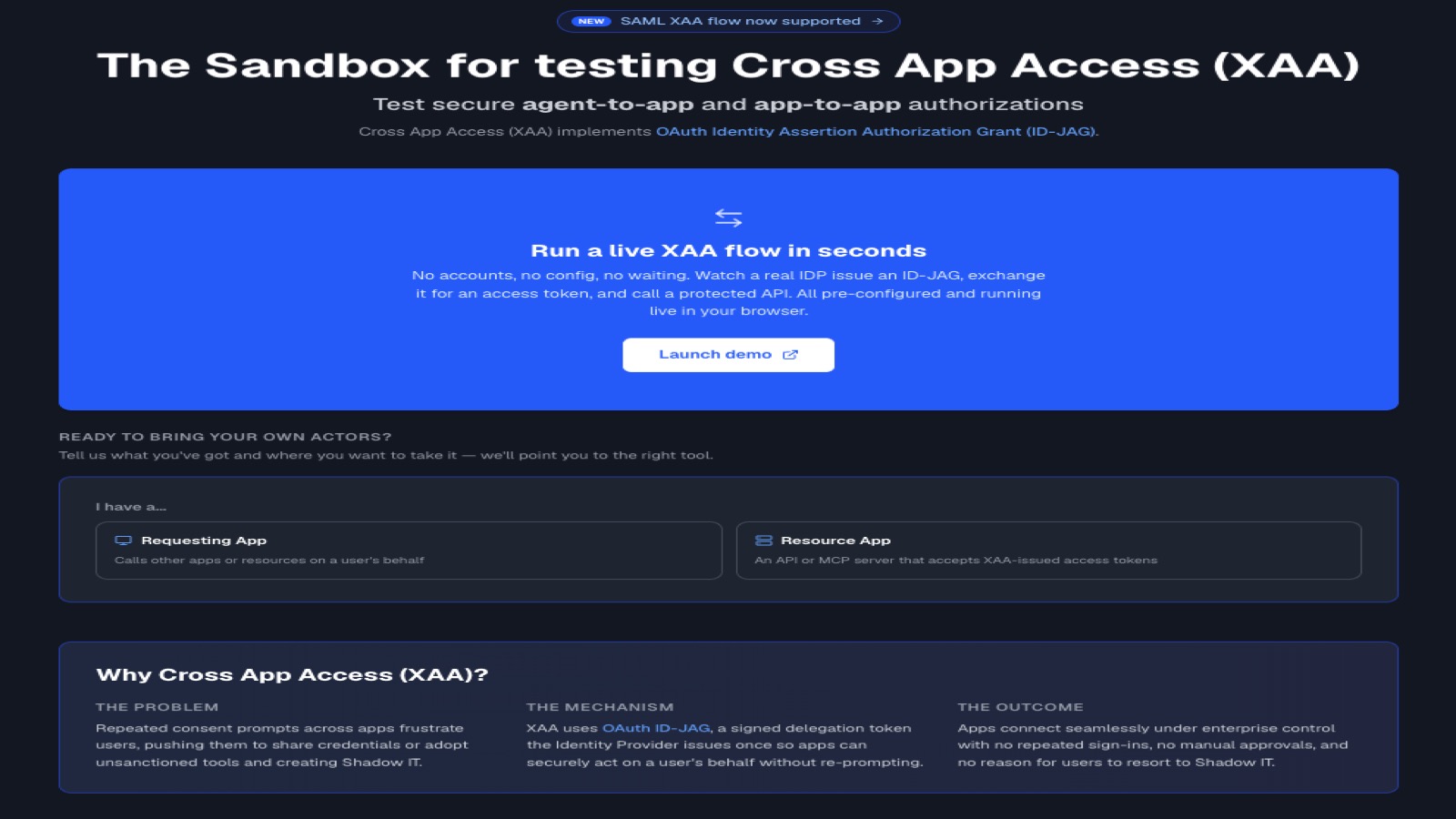 Introducing xaa.dev: A Playground for Cross App Access